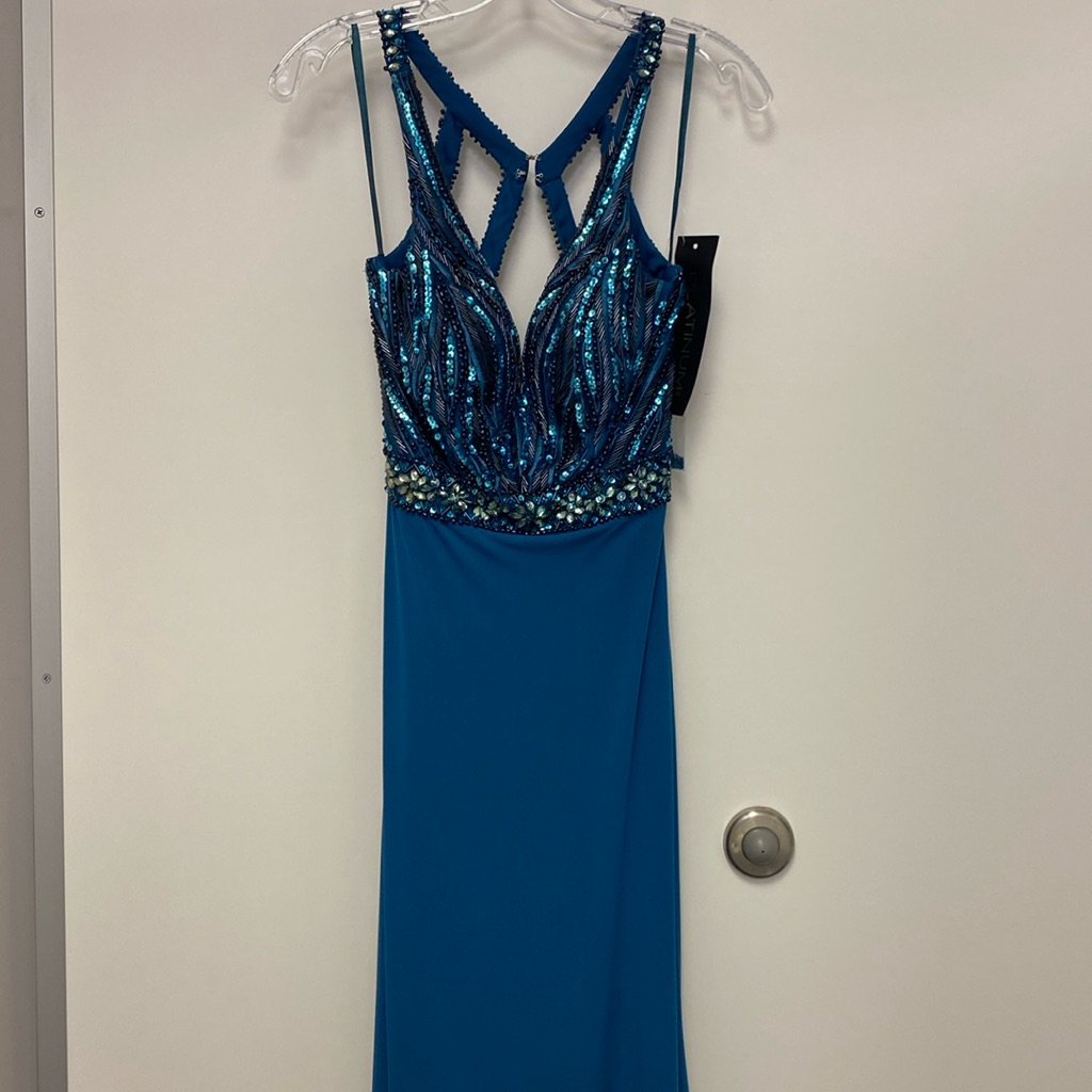 Peacock Blue Prom Dress